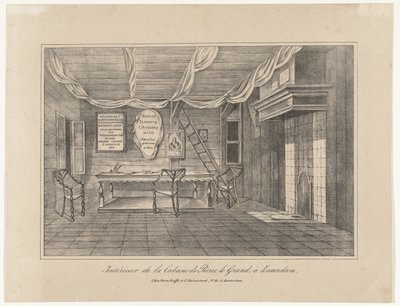 Interieur van het huis van tsaar Peter in Zaandam, 1697, midden 19e eeuw door Unbekannt