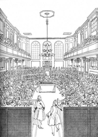 Interieur van het Lagerhuis in 1742, 1905 door Unbekannt