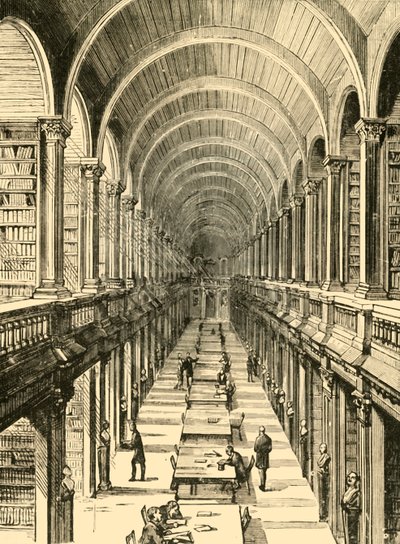 Interieur van de bibliotheek, Trinity College, 1898 door Unbekannt
