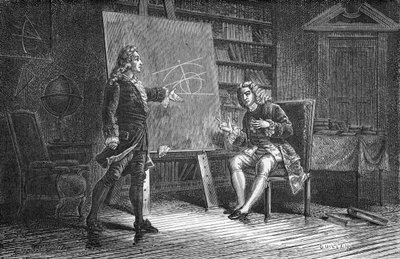Jean en Jacques Bernoulli werken aan geometrische problemen, 18e eeuw, 1874 door Unbekannt