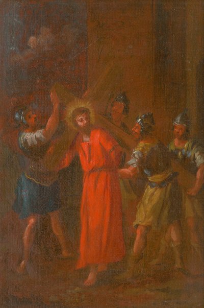 Jezus draagt zijn kruis. Studie voor de kruisweg II. door Unbekannt