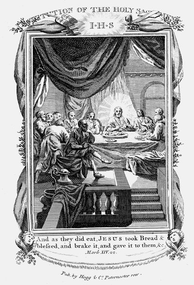 Jezus en zijn discipelen bij het Laatste Avondmaal, ca. 1804 door Unbekannt