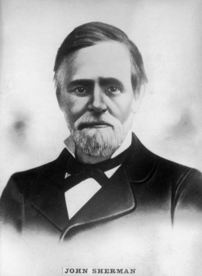 John Sherman 1823-1900, Amerikaanse Republikeinse vertegenwoordiger en senator tijdens de burgeroorlog, ca. 1910 door Unbekannt