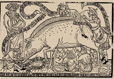 Judensau, ca. 1470 door Unbekannt