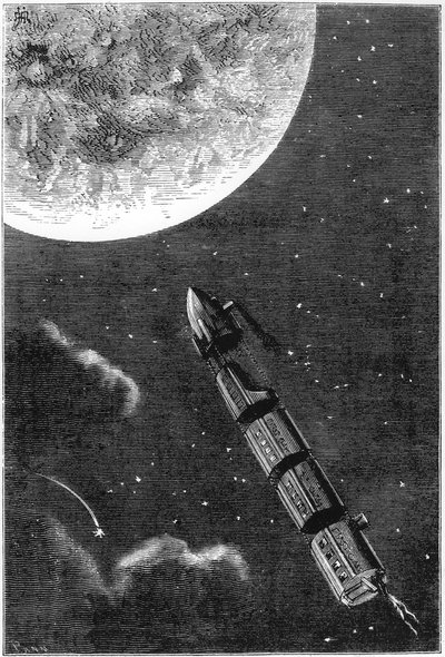Jules Verne 1828-1905, Van de aarde naar de maan, 1865 door Unbekannt