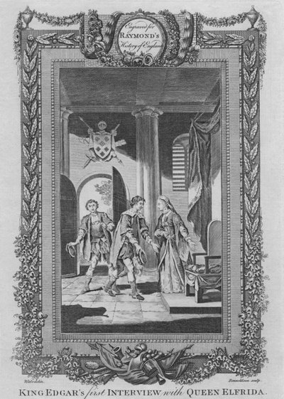 Koning Edgars eerste ontmoeting met koningin Elfrida, ca. 1787 door Unbekannt