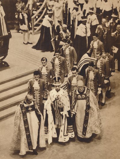 Koning George VI verlaat de abdij, 12 mei 1937 door Unbekannt
