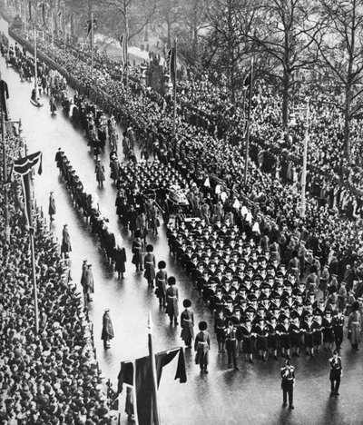 Begrafenisstoet van Koning George V langs Piccadilly, Londen, 28 januari 1936 door Unbekannt