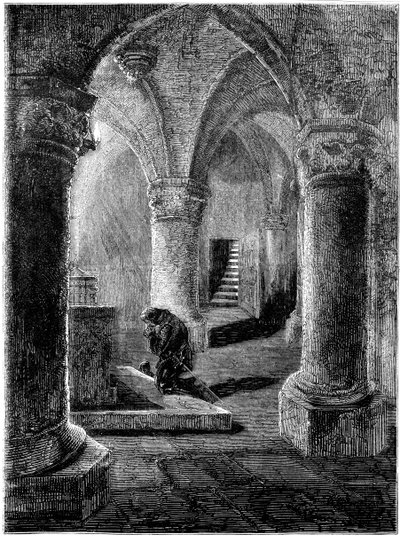 Koning Richard I 1157-1199 knielend voor het heiligdom van St Januarius door Unbekannt