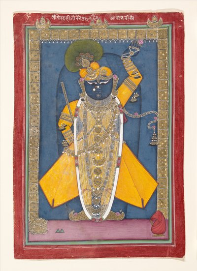 Krishna in de vorm van Shri Nathji, ca. 1840 door Unbekannt