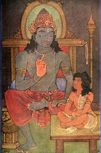 Krishna die Arjuna onderwijst, 1920 door Unbekannt