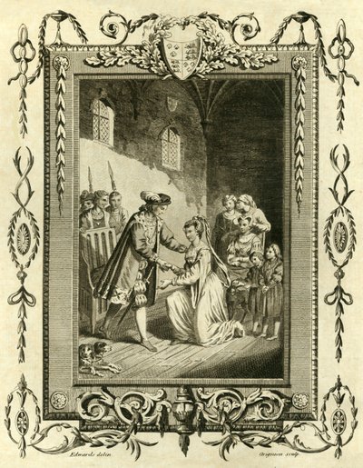 Lady Elizabeth Grey smeekt Edward IV om haar landerijen terug te geven, 1461, 1783 door Unbekannt