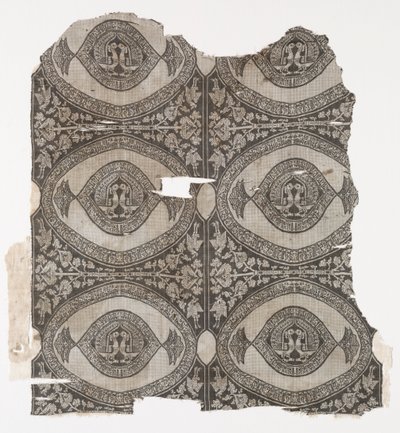 Lampas met tegenovergestelde pauwen, 1660-1955 door Unbekannt