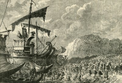 Landing van Julius Caesar in Groot-Brittannië door Unbekannt