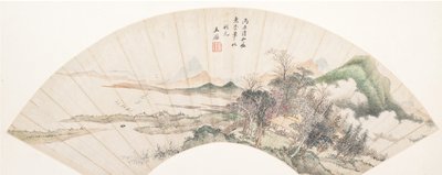 Landschap in de Stijl van Huichong, 18e eeuw of later, valse datum van 1676 door Unbekannt