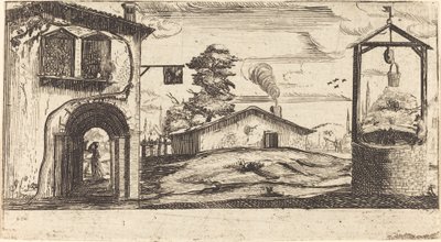 Landschap met een put door Unbekannt