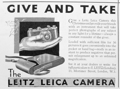 Leitz Leica camera advertentie, late 1920s door Unbekannt