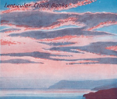 Lenticulaire wolkenbanken - Een dozijn van de belangrijkste wolkenvormen in de lucht, 1935 door Unbekannt