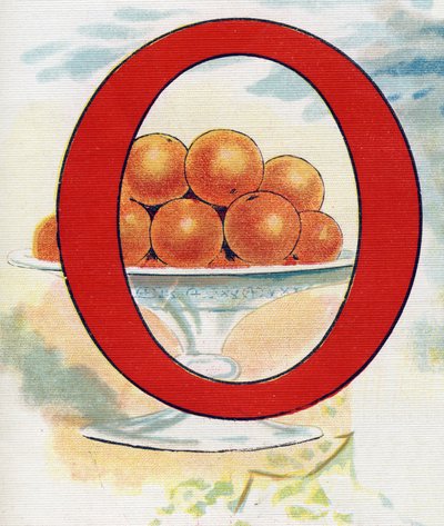 Letter O: sinaasappels. Gravure in "ABC L