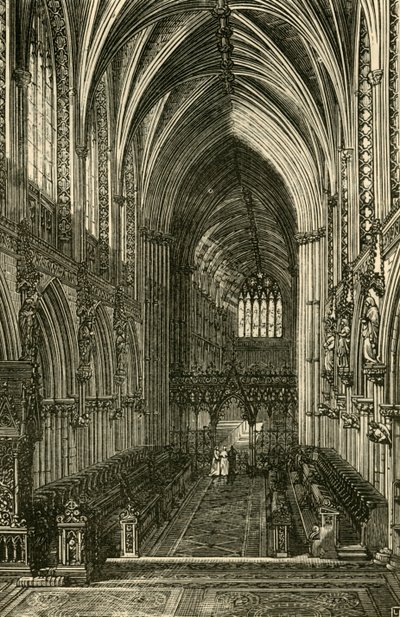 Interieur van de kathedraal van Lichfield, kijkend naar het westen, 1898 door Unbekannt