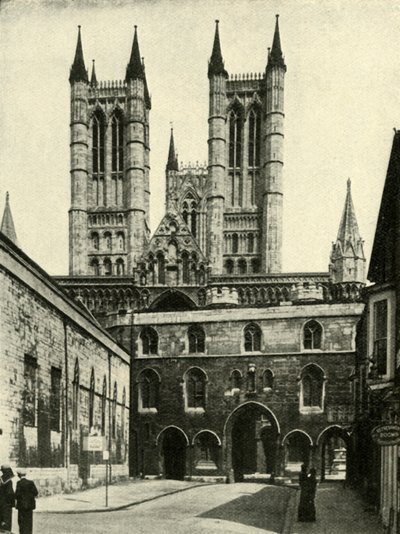 Lincoln Kathedraal en De Exchequer Poort door Unbekannt
