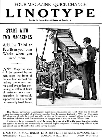 Linotype & Machinery Ltd. advertentie door Unbekannt