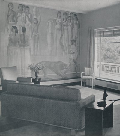 Woonkamer in de Cafritz-residentie in Georgetown, nabij Washington D.C., 1942 door Unbekannt