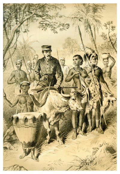 Livingstone Zwak van Koorts Begeleid naar Shintes Stad, ca. 1854, 1883 door Unbekannt