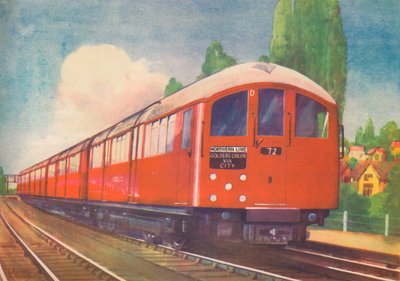 Londens Nieuwe Gestroomlijnde Ondergrondse Trein, Northern Line, 1940 door Unbekannt