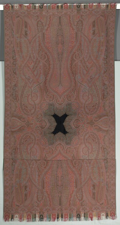 Lange sjaal met grote symmetrische botehs en kleine zwarte kern, 1855-1862 door Unbekannt