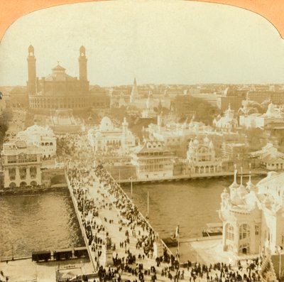Kijkend naar het Noorden vanaf de Eiffeltoren, Parijs Expositie door Unbekannt