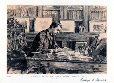 Lord Randolph Churchill 1849-1895, Engelse staatsman, 1885 door Unbekannt