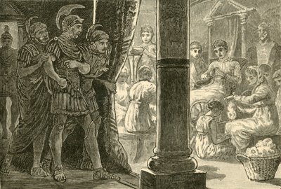 Lucretia onder haar dienstmeisjes, 1890 door Unbekannt