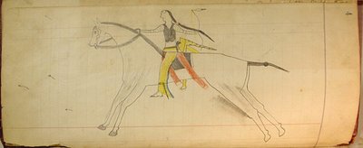 Maffet Ledger: Bereden Indiaan, ca. 1874-81 door Unbekannt