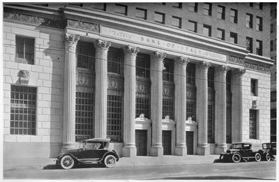 Hoofdingang van de Bank van Italië, Los Angeles, Californië, 1924 door Unbekannt