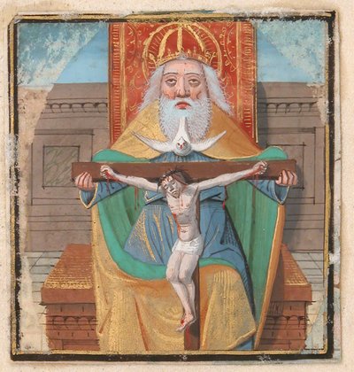 Manuscript Verlichting met de Drie-eenheid, uit een Getijdenboek door Unbekannt
