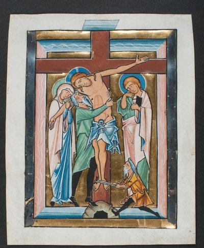 Manuscriptblad met de afzetting, uit een psalter, midden 13e eeuw door Unbekannt