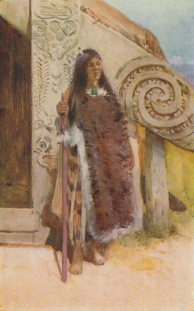 Maori in traditionele kleding door Unbekannt