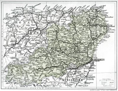 Kaart van Aberdeenshire, 1924-1926 door Unbekannt