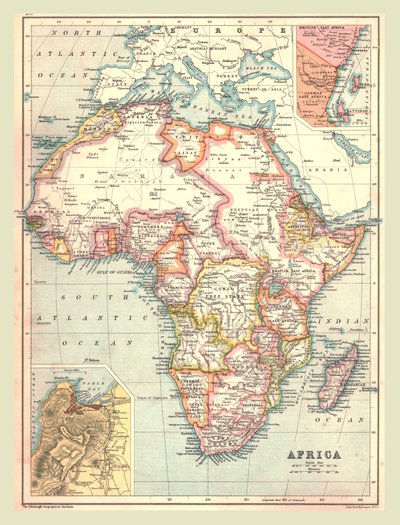 Kaart van Afrika, 1902 door Unbekannt