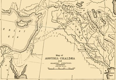 Kaart van Assyrië, Chaldea en aangrenzende landen, 1890 door Unbekannt