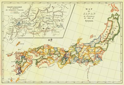 Kaart van Japan in provincies in de tijd van Iyeyasu, 1903 door Unbekannt