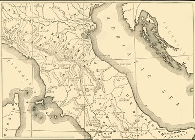 Kaart van Noord- en Midden-Italië door Unbekannt