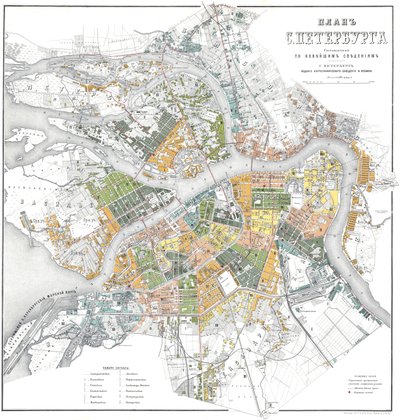 Kaart van Petersburg door Unbekannt