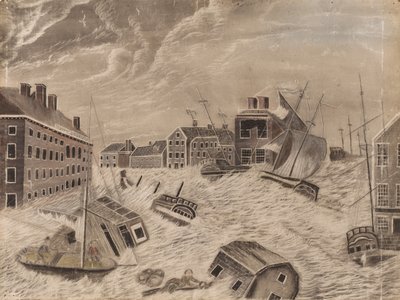Marktplein, Providence, Rhode Island, Tijdens de Grote September Storm, 1815 door Unbekannt