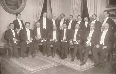 Maarschalk Hermes da Fonseca met zijn staatssecretarissen en adviseurs, 1914 door Unbekannt