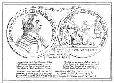 Medaille uit de tijd van Oliver Cromwell, 17e eeuw door Unbekannt