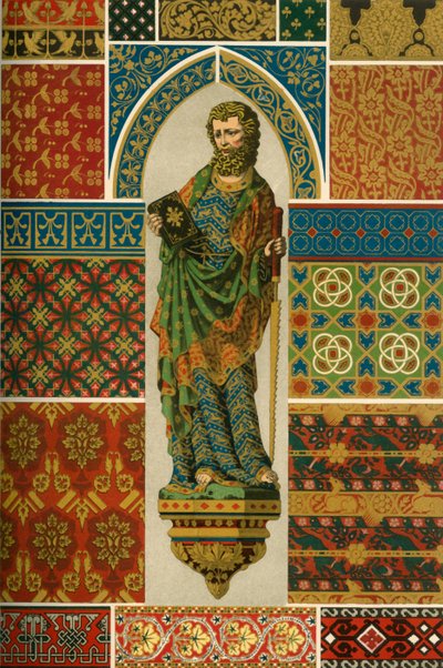 Middeleeuws weven, borduren, email en geschilderde sculptuur, 1898 door Unbekannt