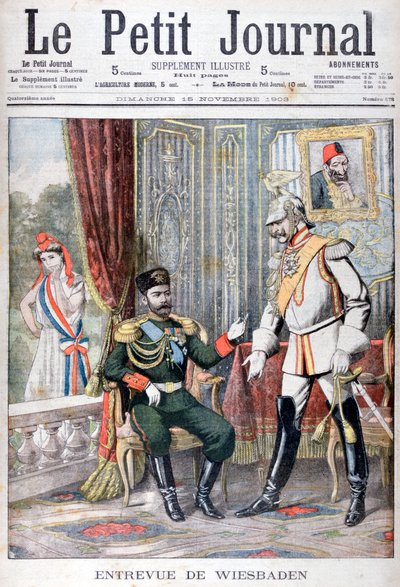 Ontmoeting tussen Tsaar Nicolaas II en Keizer Wilhelm II, Wiesbaden, Duitsland, 1903 door Unbekannt