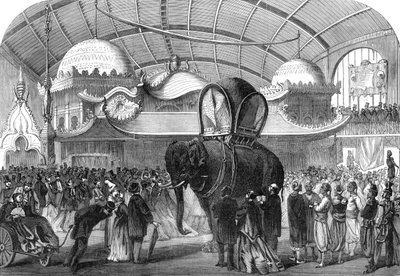 Model van een olifant in de Siamese sectie van de Machinegalerij, 1867 door Unbekannt